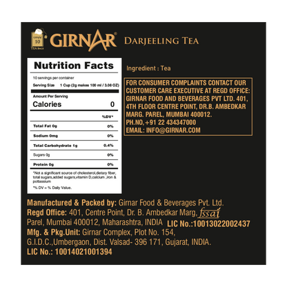 Girnar Single Origin Black Tea Bags - Darjeeling Tea - Distacart