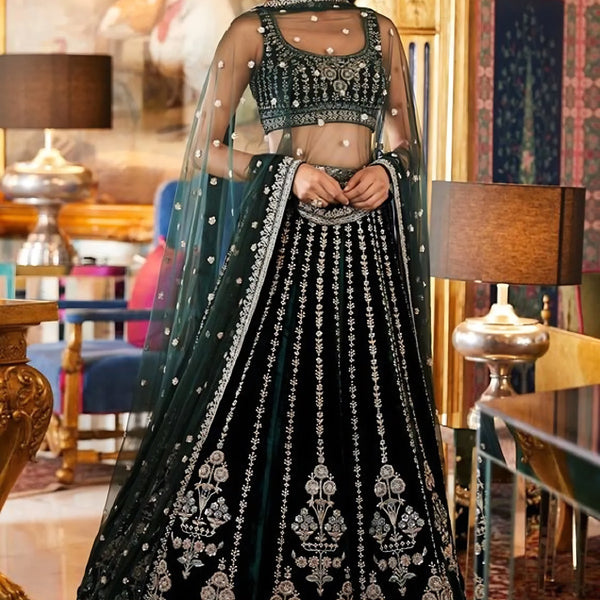 Lehenga Mart Designer Wedding Lehenga Choli For Women - Green - Distacart