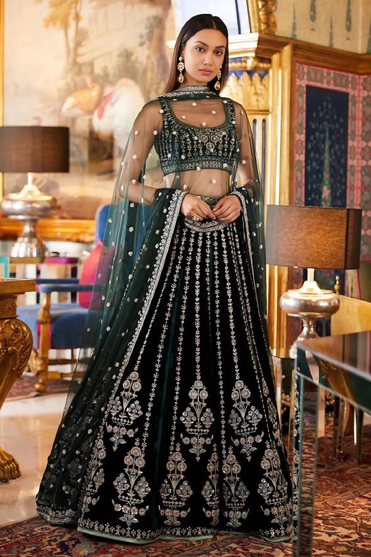 Lehenga Mart Designer Wedding Lehenga Choli For Women - Green - Distacart