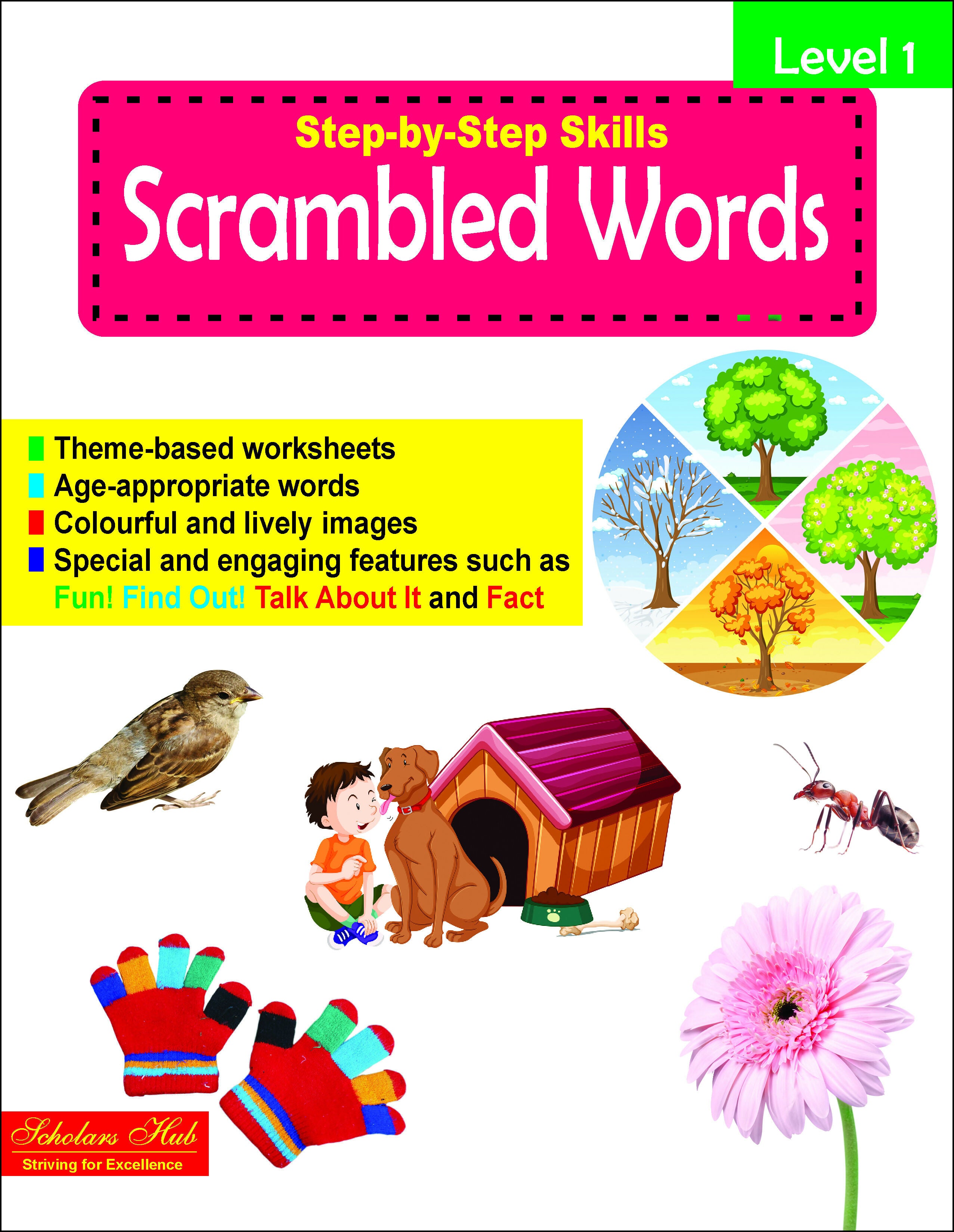 Step By Step Skills Scrambled Words-1(Tearble Colourful Worksheets) - Dista