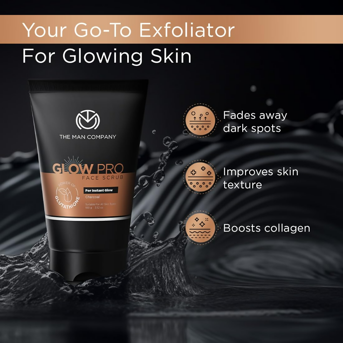 The Man Company Glow Pro Face Scrub For Skin Brightening - Distacart