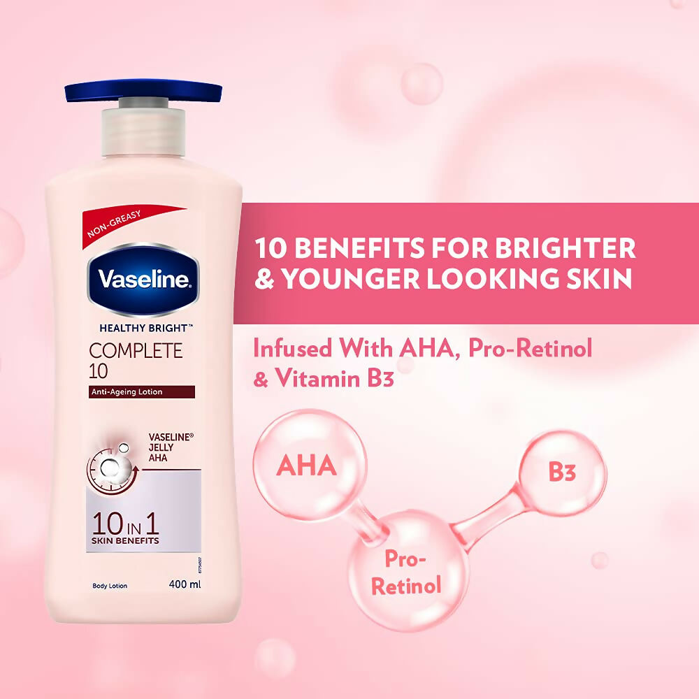 Vaseline Healthy Bright Daily Brightening & Complete 10 Body Lotion Combo - Distacart