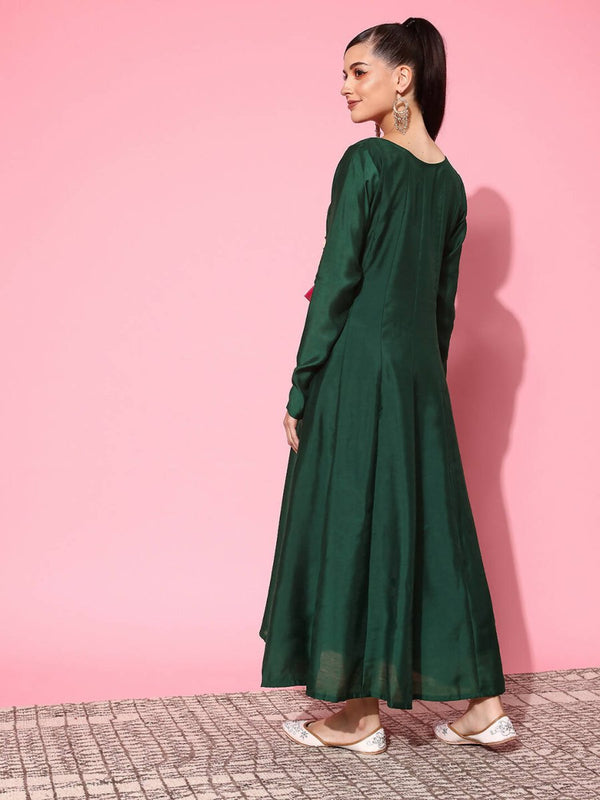 Ahalyaa Women's Traditional wear Ethnic Dress - Green - Distacart