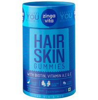 Thumbnail for Zingavita Hair Skin Gummies with Biotin, Vitamin A C & E - Distacart