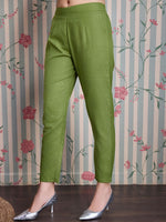 Thumbnail for Ode by House of Pataudi Pure Cotton Anarkali Kurta with Trousers - Distacart