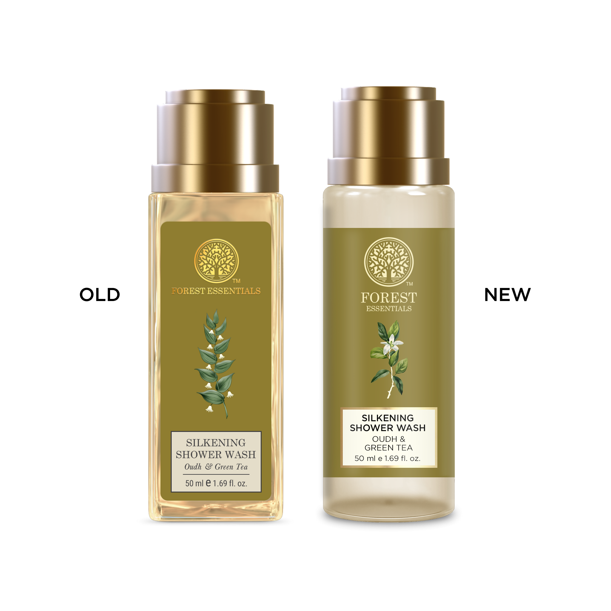 Forest Essentials Travel Size Silkening Shower Wash Oudh & Green Tea