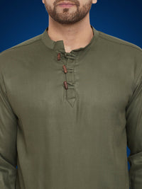 Thumbnail for Even Apparels Men's Pure Cotton Green Kurta - Distacart