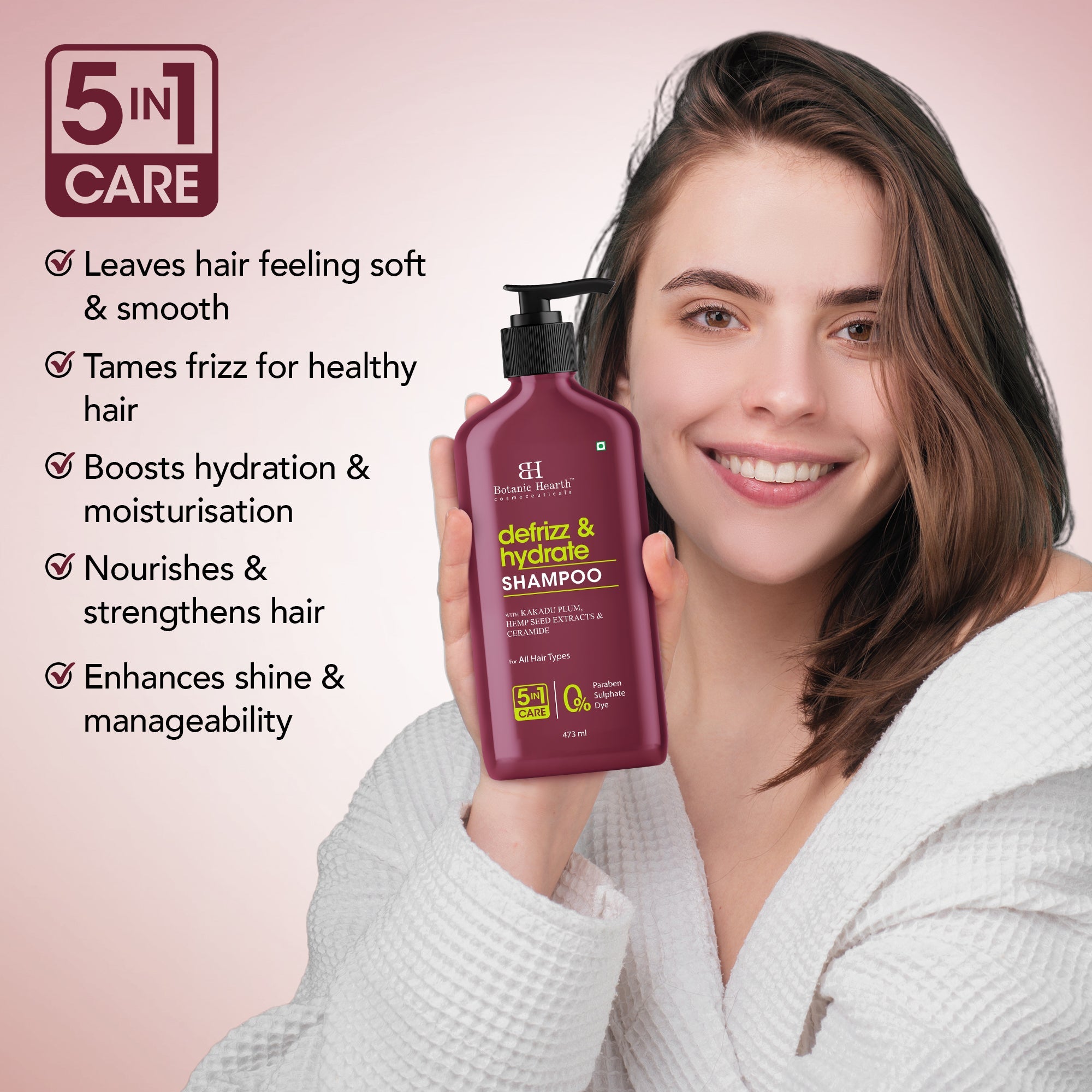Defrizz & Hydrate Shampoo with Hemp Seed Extract & Ceramide - Distacart