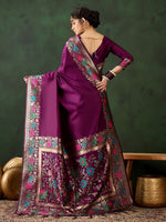 Thumbnail for Mitera Woven Design Zari Saree with Blouse Piece