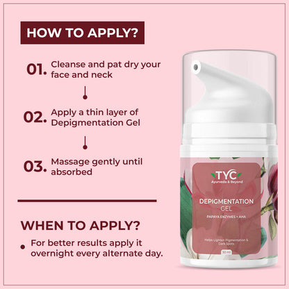 TYC Depigmentation Gel with 4% AHA For Men and Women - Dista