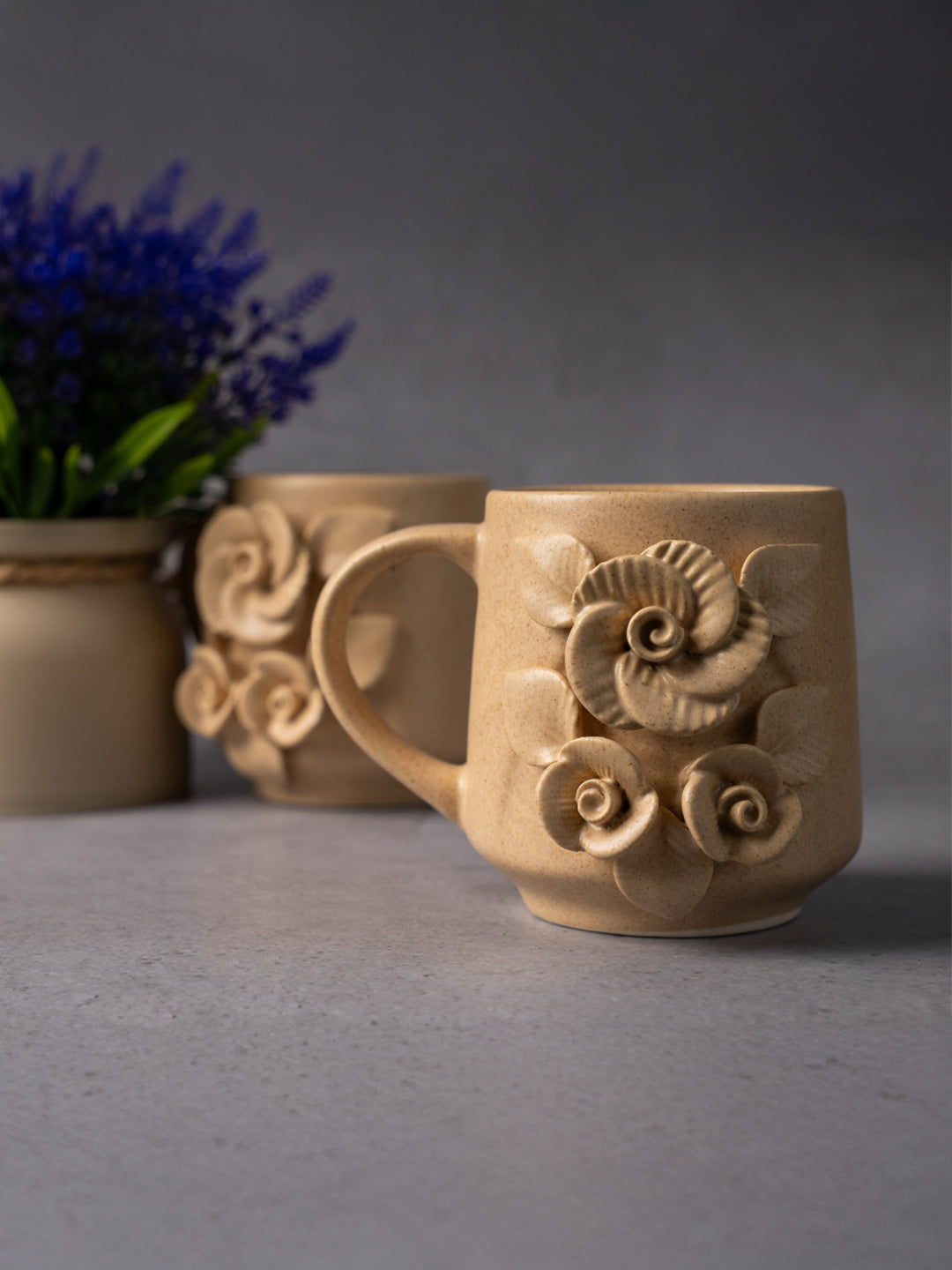 Simply Soho Desert Bloom Mugs- Set of 2 - Distacart