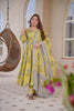 Aayaa Multi Cotton Silk Designer Full Flaired Printed Kurta Set with Dupatta - Dista