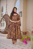 Aayaa Multi Cotton Silk Designer Full Flaired Printed Kurta Set with Dupatta - Dista