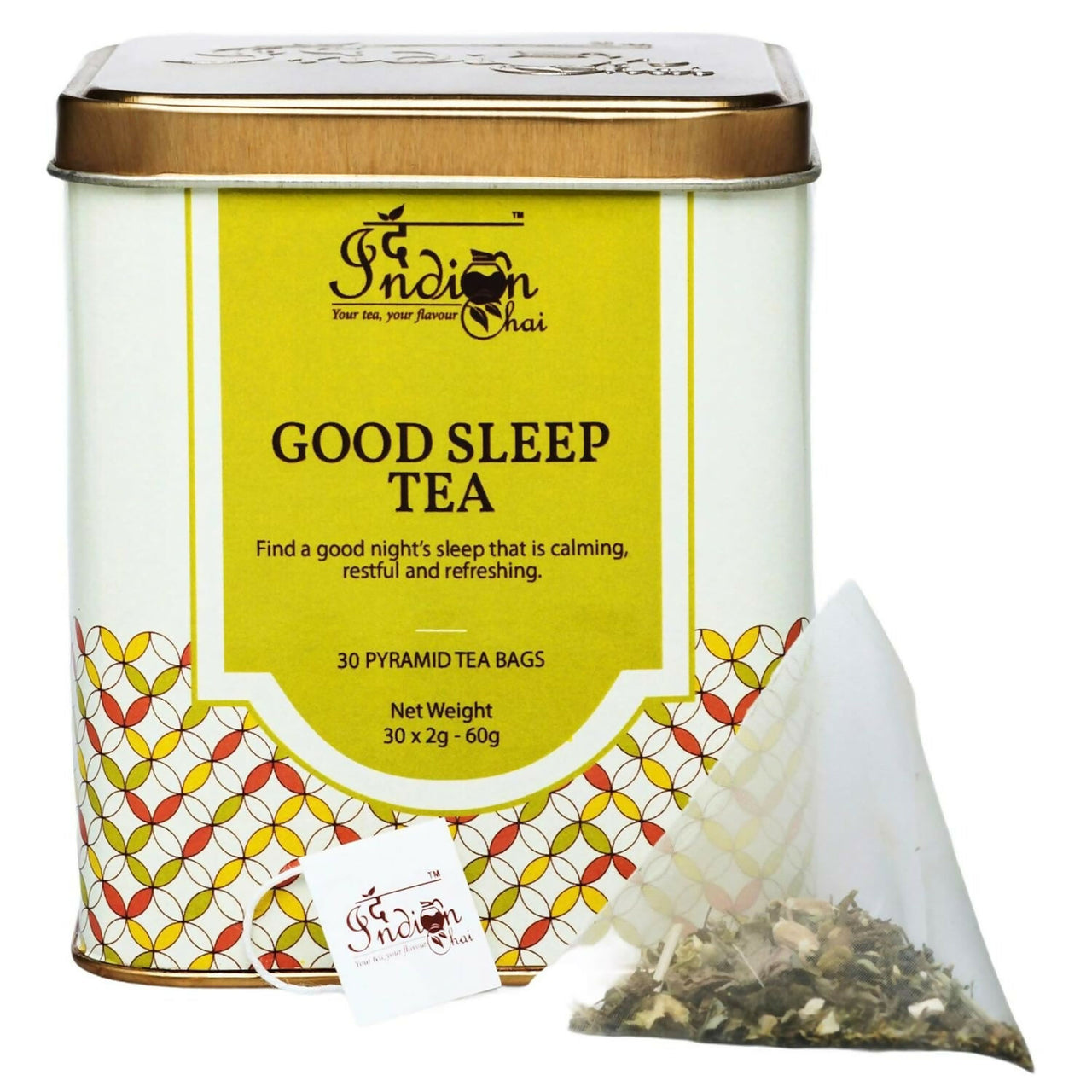 The Indian Chai - Good Sleep Tea 30 Pyramid Tea Bags - Distacart