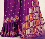 Thumbnail for Preksha Creation Banarasi Soft Silk Women Purple Saree - Distacart