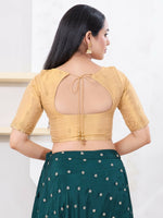 Thumbnail for Joban Fashion Gold Shimmer Elbow Sleeveless Front Open Blouse