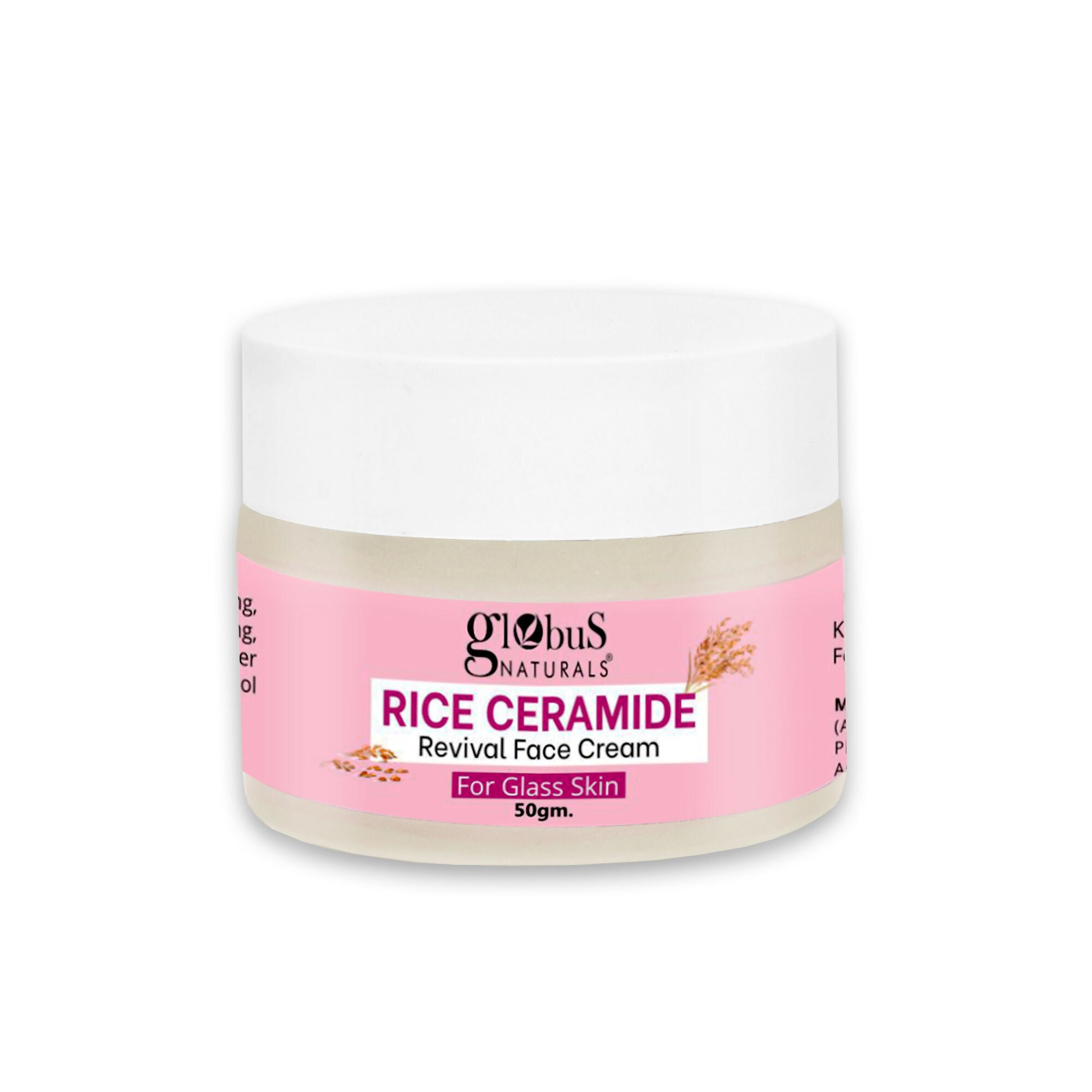 Globus Naturals Rice Ceramide Revival Face Cream, For Korean Glass Skin