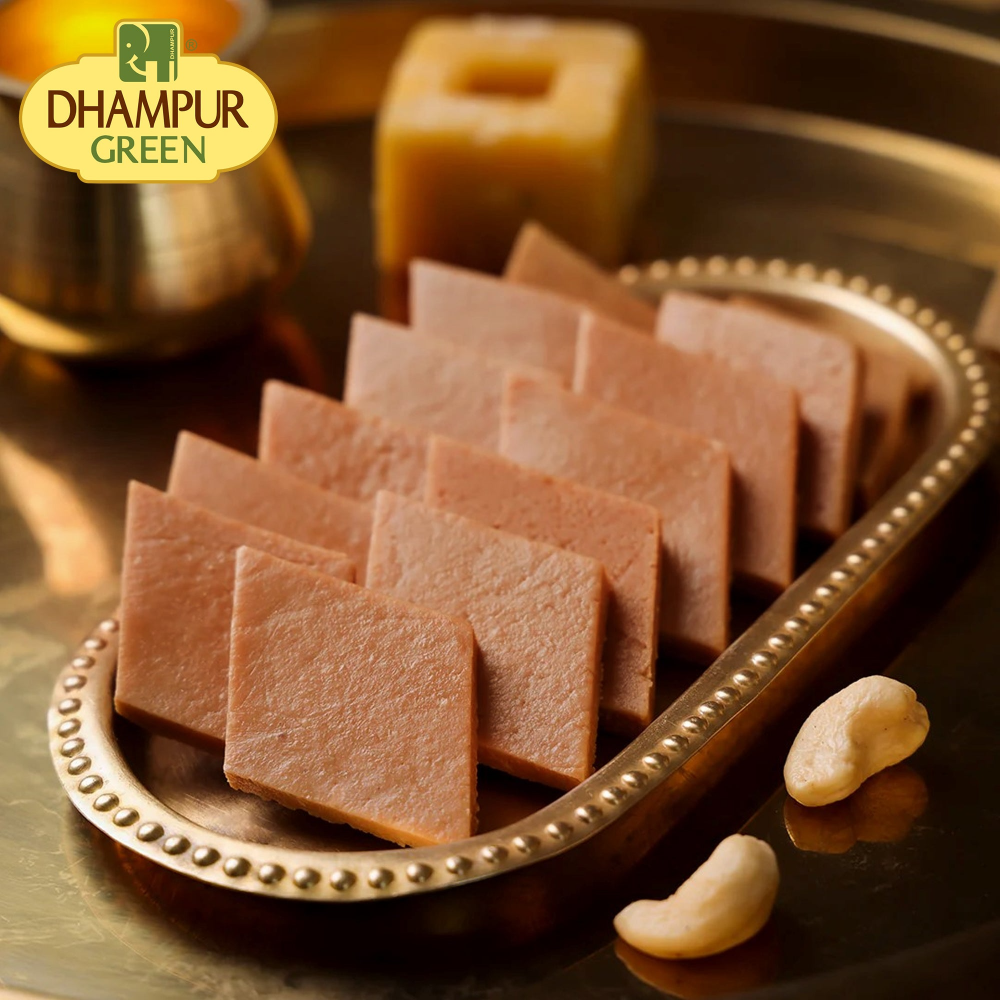 Dhampur Green Gur Kaju Katli - Distacart