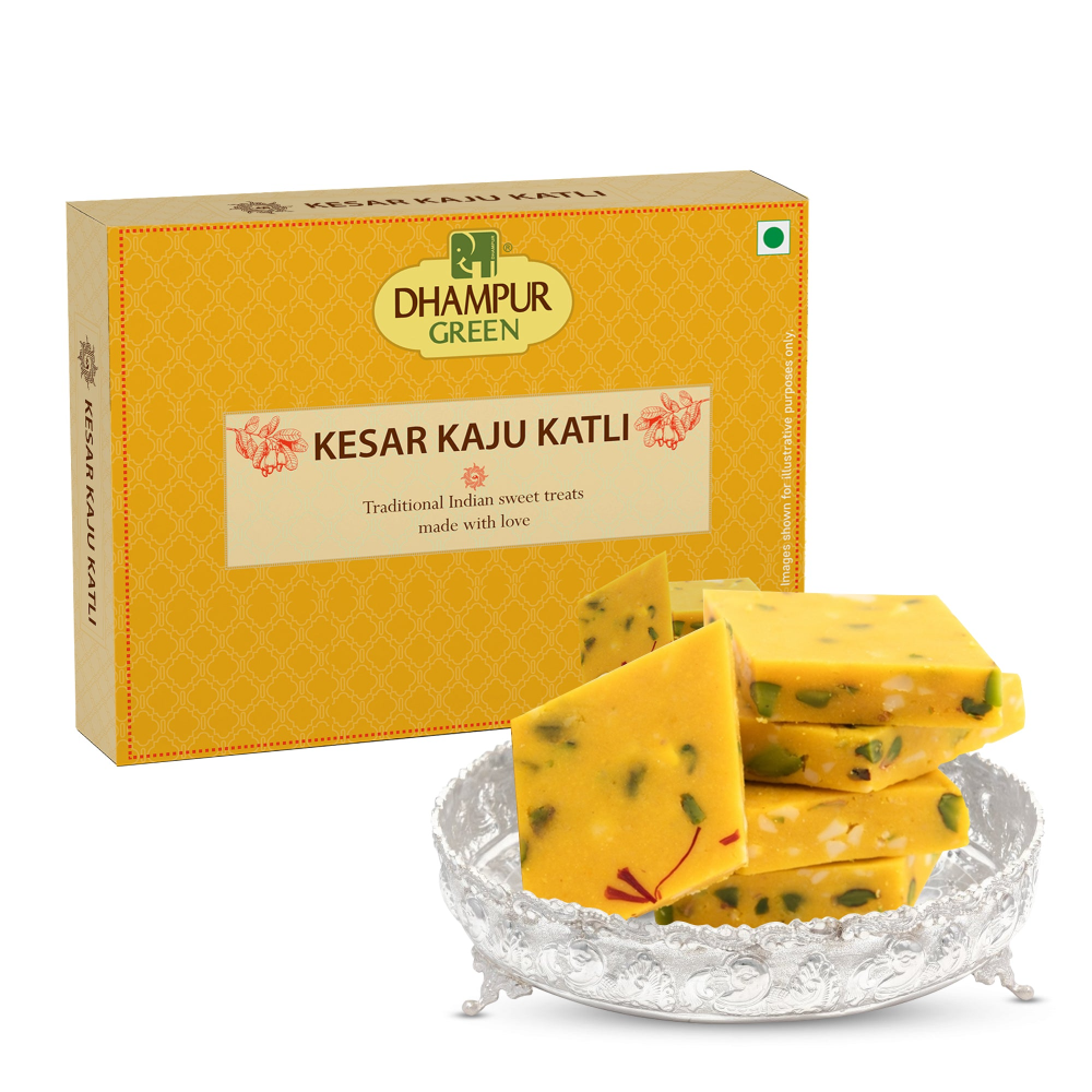 Dhampur Green Kesar Kaju katli - Distacart