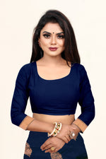 Thumbnail for Vedant Vastram Litchi Silk Designer Banarasi Saree - Navy - Distacart