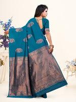 Thumbnail for Vedant Vastram Litchi Silk Designer Banarasi Saree - Rama - Distacart