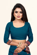 Thumbnail for Vedant Vastram Litchi Silk Designer Banarasi Saree - Rama - Distacart