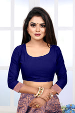 Thumbnail for Vedant Vastram Litchi Silk Designer Banarasi Saree - Navy - Distacart