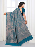 Thumbnail for Vedant Vastram Litchi Silk Designer Banarasi Saree - Rama - Distacart