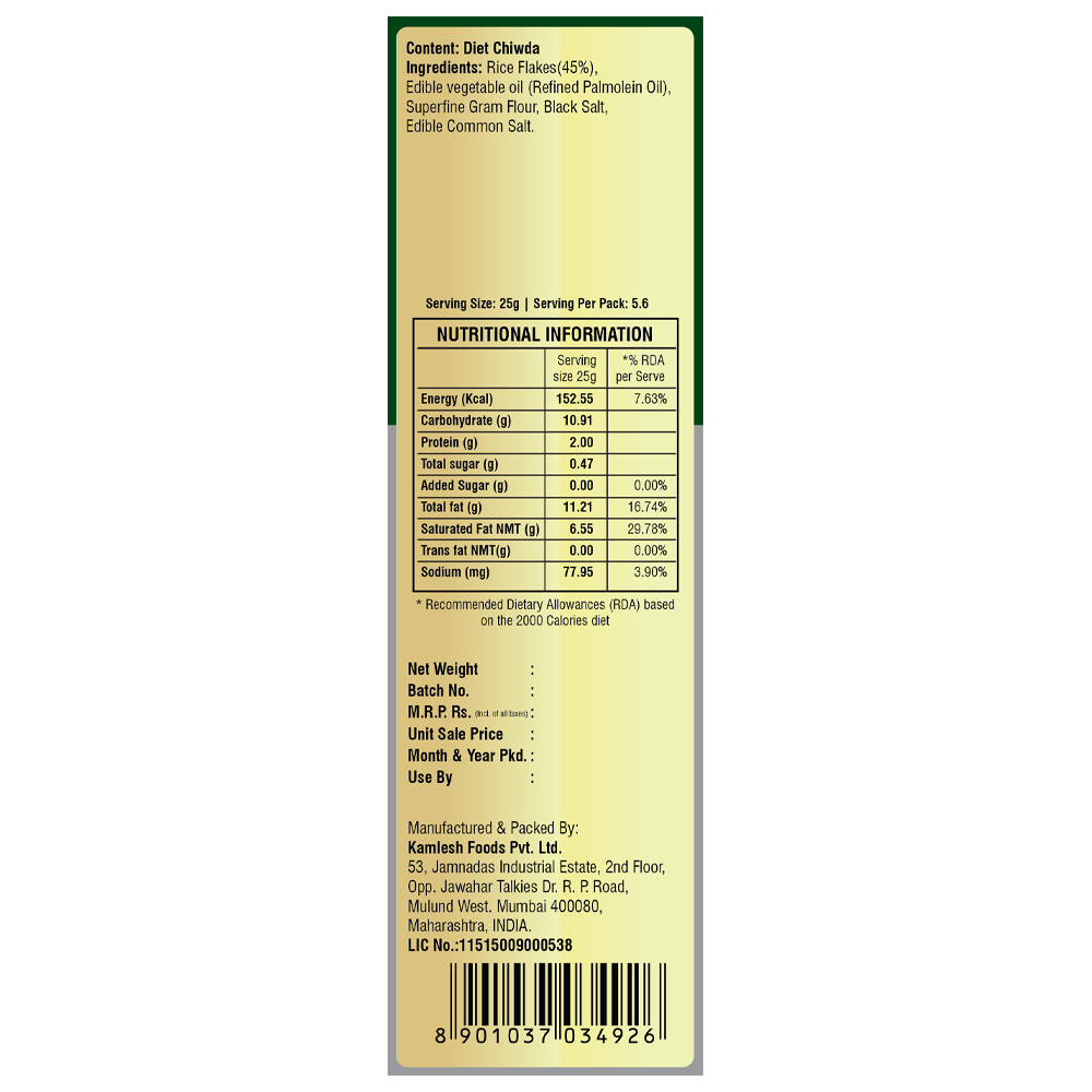 Girnar Chai Nashta - Diet Chiwda - Distacart