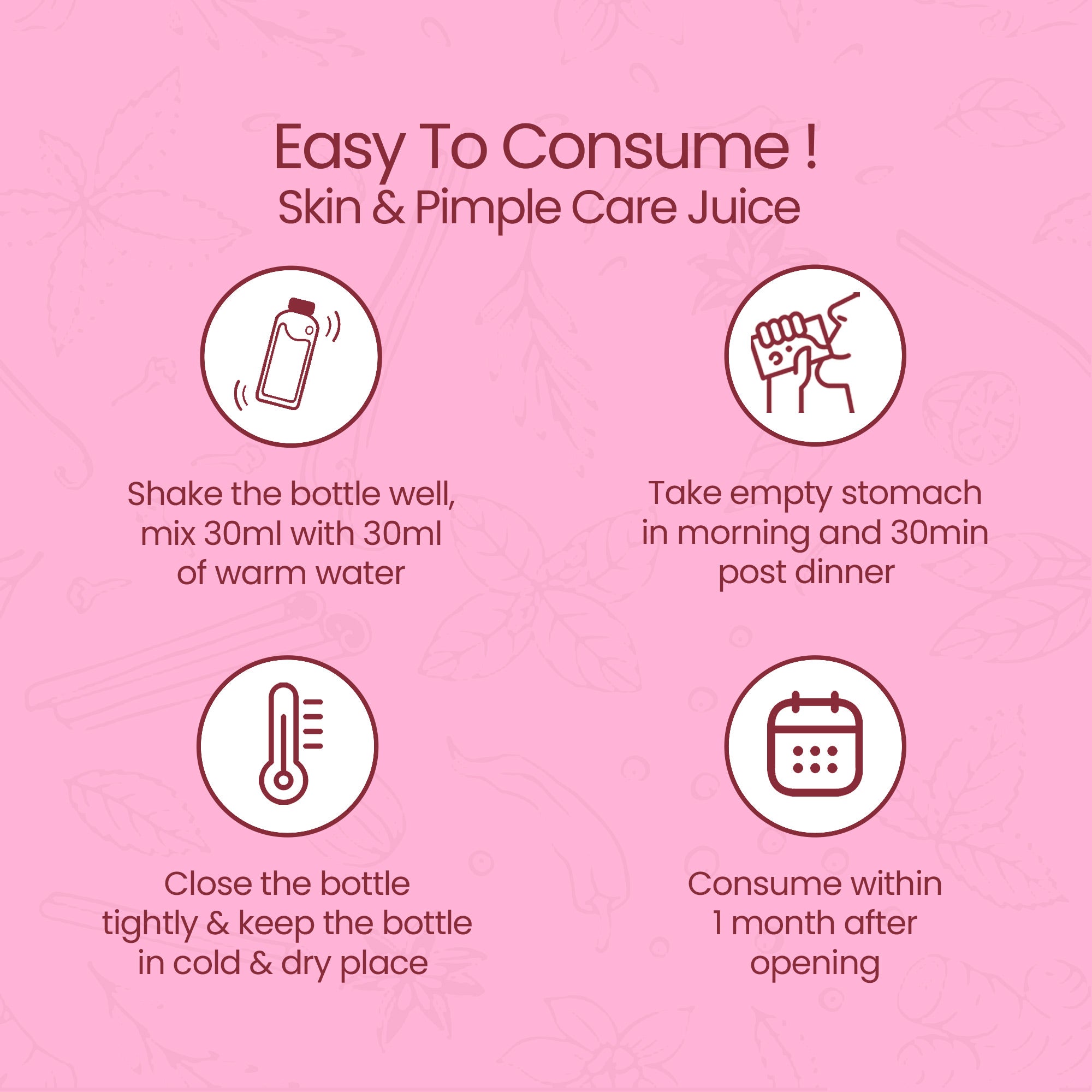 Easy to consume Skin & Pimple Care Juice