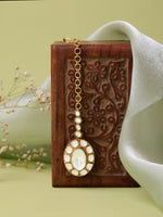 Thumbnail for Ruby Raang 22k Gold Polished Kundan Maang Tikka