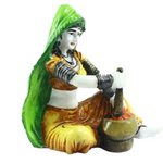 Thumbnail for eCraftIndia Rajasthani Lady Decorative Statue - Dista