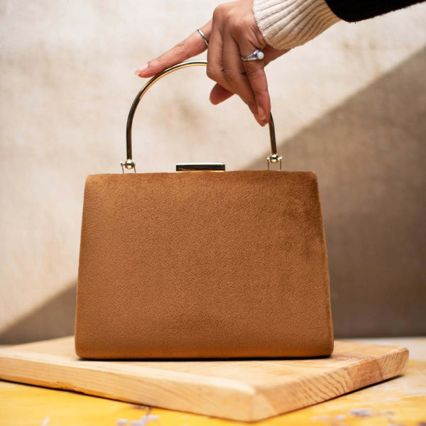 Joban Fashion Brown Fabric Clutch - Brown - Dista