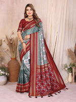 Thumbnail for Aastha Fashion Grey Soft Silk Weaving Saree - Distacart