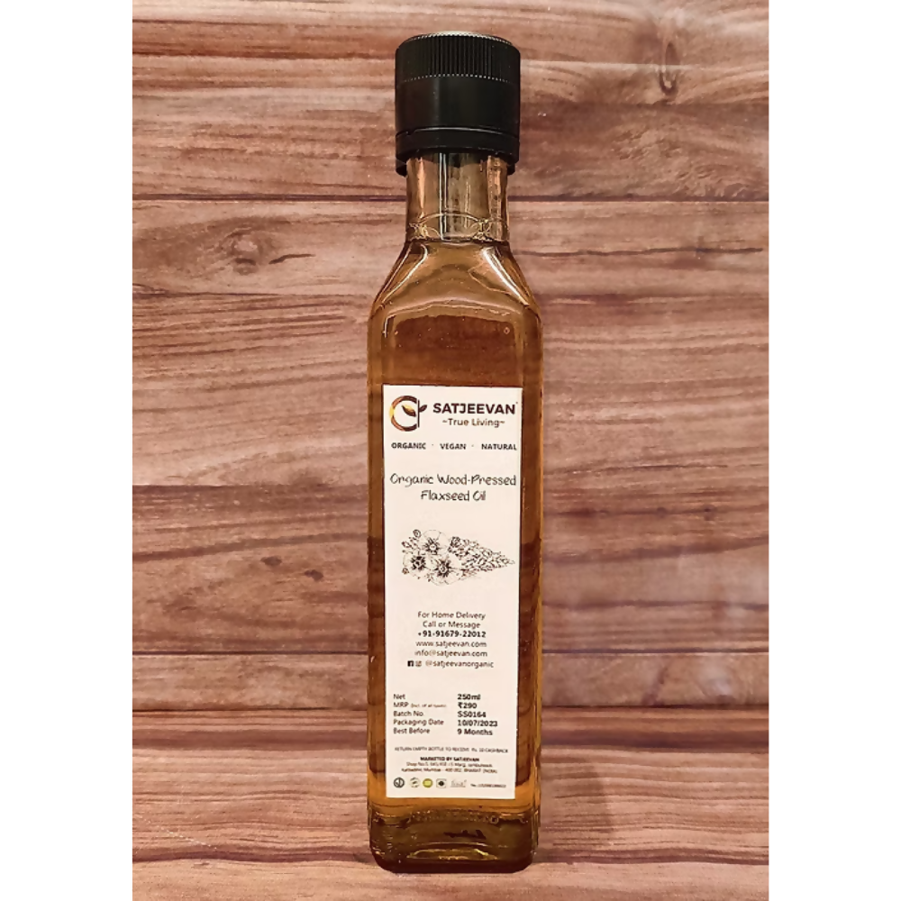 Satjeevan Organic Wood-Pressed Flaxseed Oil - Distacart