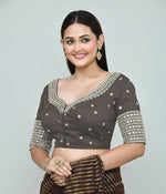 Thumbnail for Joban Fashion Women's Grey Embroidered Stitched Blouse