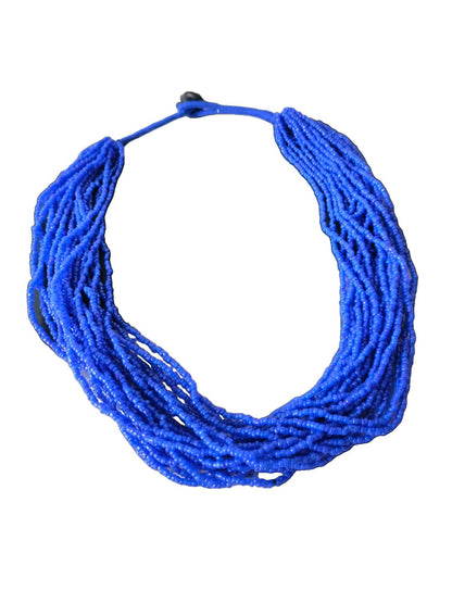 Inhanns Handmade Beaded Multilayer Necklace, 20 Layers - Blue - Distacart