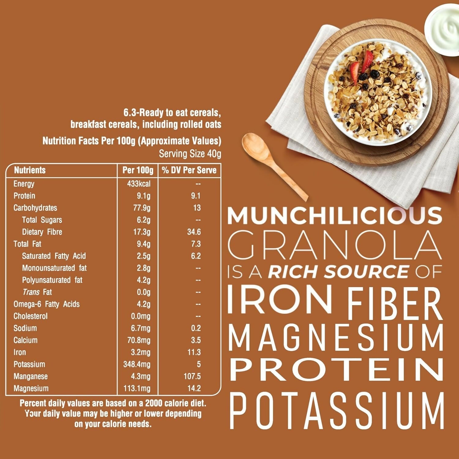 Munchilicious MultiMillet Muesli Fruits, Nuts & Seeds Crunchy Millets, High in Fibre and Protein - Distacart