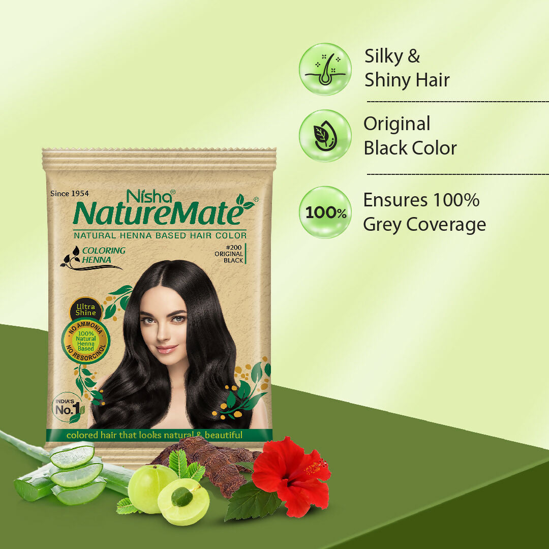 Nisha Nature Mate Henna-Based Hair Color Powder Sachet (Pack of 10) - Distacart