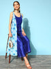 Ahalyaa Womens Royal Blue Poly Silk Printed Jumpsuit - Distacart