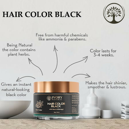 Ivory Natural Black Hair Color - Plant-Based Natural Hair Color - Both For Men Women - Distacart