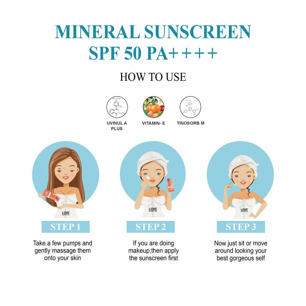 Love Earth Mineral Sunscreen White - Distacart