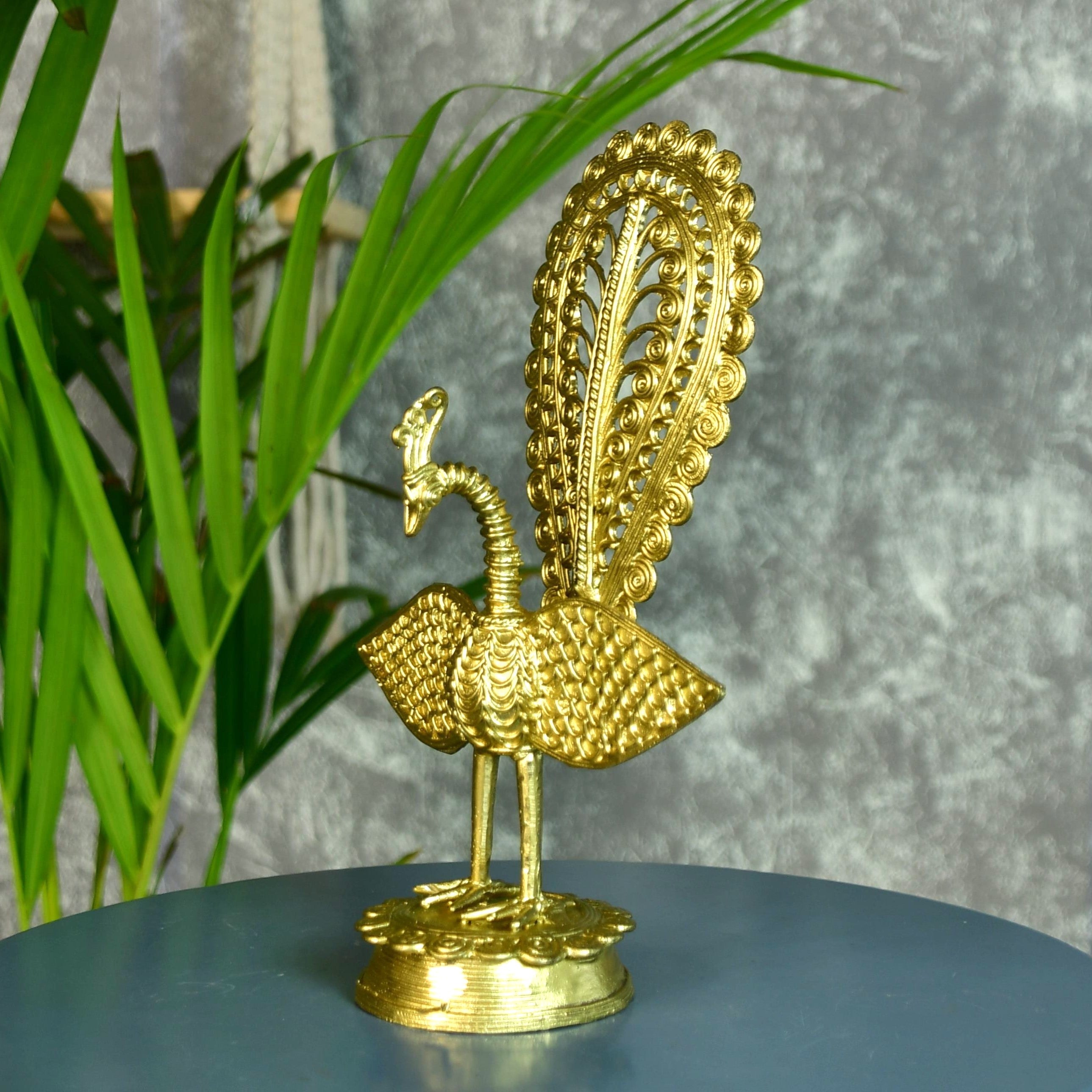 Sowpeace Handcrafted peacock using Dokra metal art