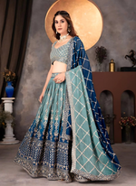 Thumbnail for Lehenga Mart Designer Wedding Lehenga Choli For Women - Green - Distacart