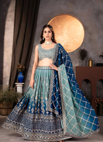 Thumbnail for Lehenga Mart Designer Wedding Lehenga Choli For Women - Green - Distacart