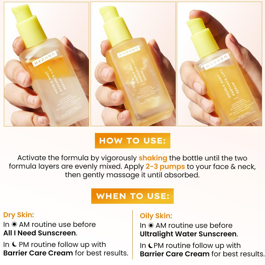 Hyphen Double Shot Face Serum with 18% Brightening & 20% Collagen