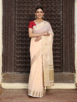 Thumbnail for Astita Peach Cotton Saree