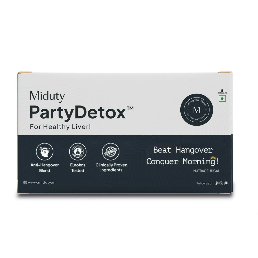 Miduty Party Detox Anti Hangover Formula to Party Smart Capsules - Distacart