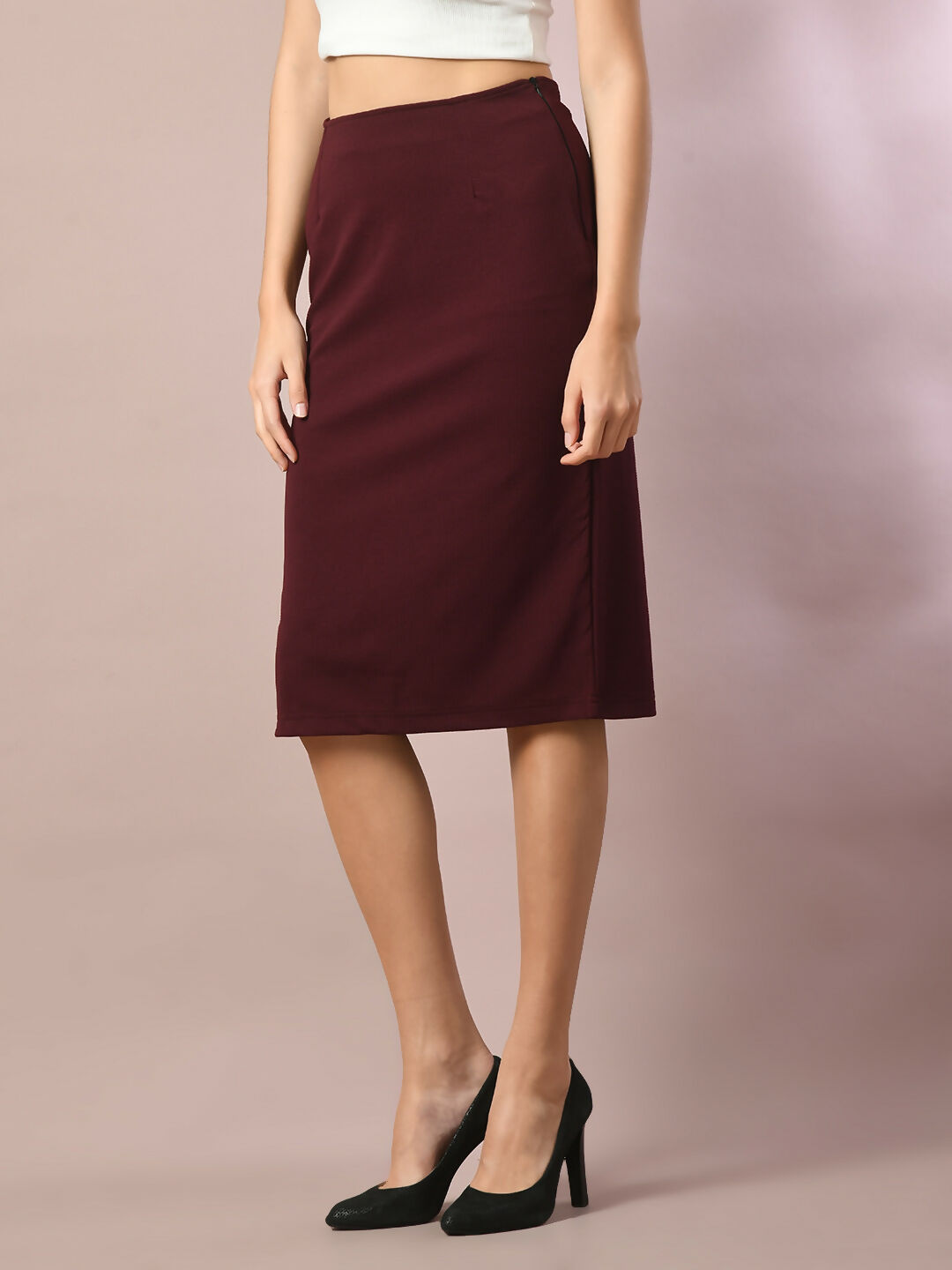 Myshka Women's Brown Solid Knee Length Party Embellished Skirts - Distacart