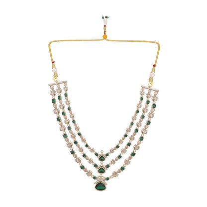 Nuyug 18K Gold Plated Emerald Elysian Layered Necklace Set - Distacart